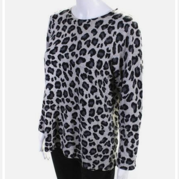 Cynthia Rowley  100% 2-ply Cashmere Women S Sweater Leopard Print Long sleeve - Picture 5 of 9
